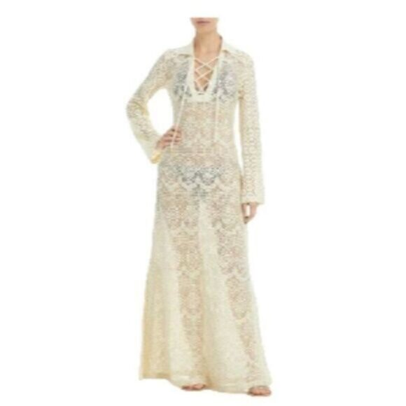 Jonathan Simkhai Zariah Swim Cover-Up Dress in Ceramic Large NWT - Picture 1 of 2